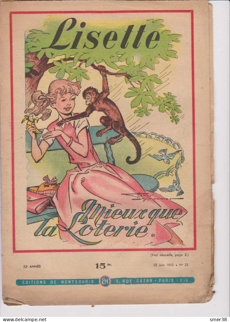 Lisette - Journal Des Fillettes  - 1952  - N°25  22/06/1952 - Lisette