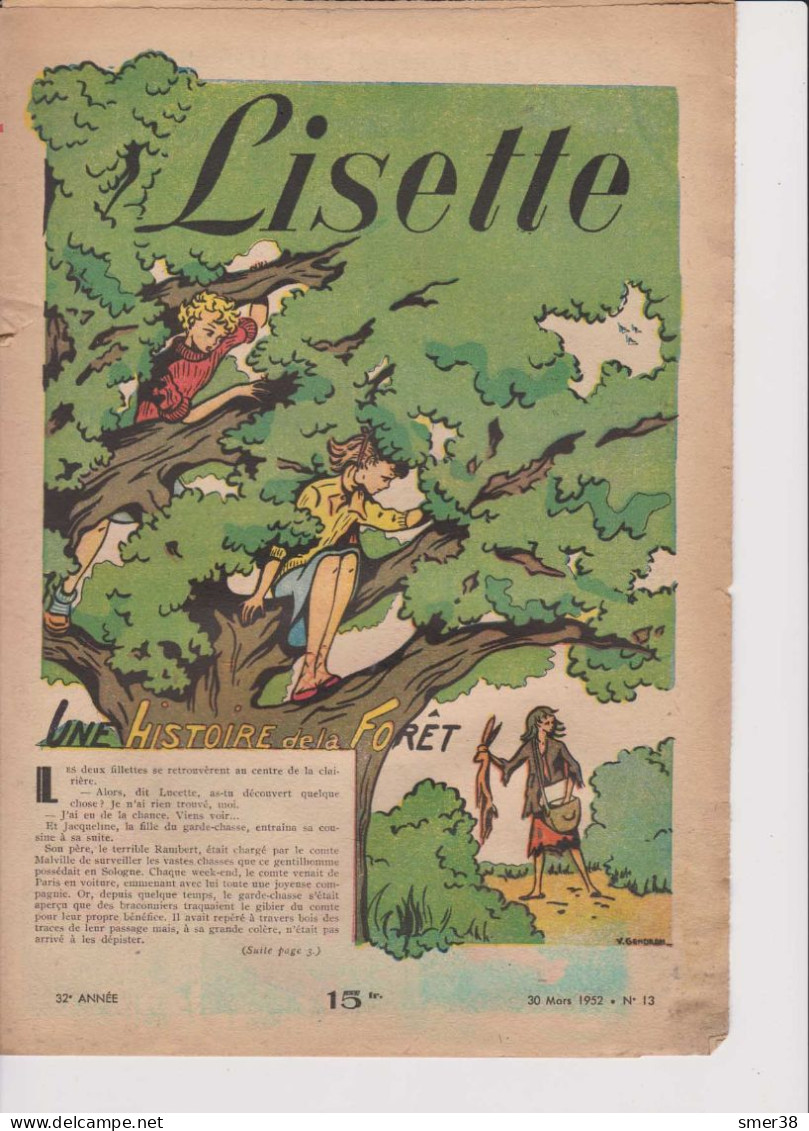 Lisette - Journal Des Fillettes  - 1952  - N13  30/03/1952 - Lisette