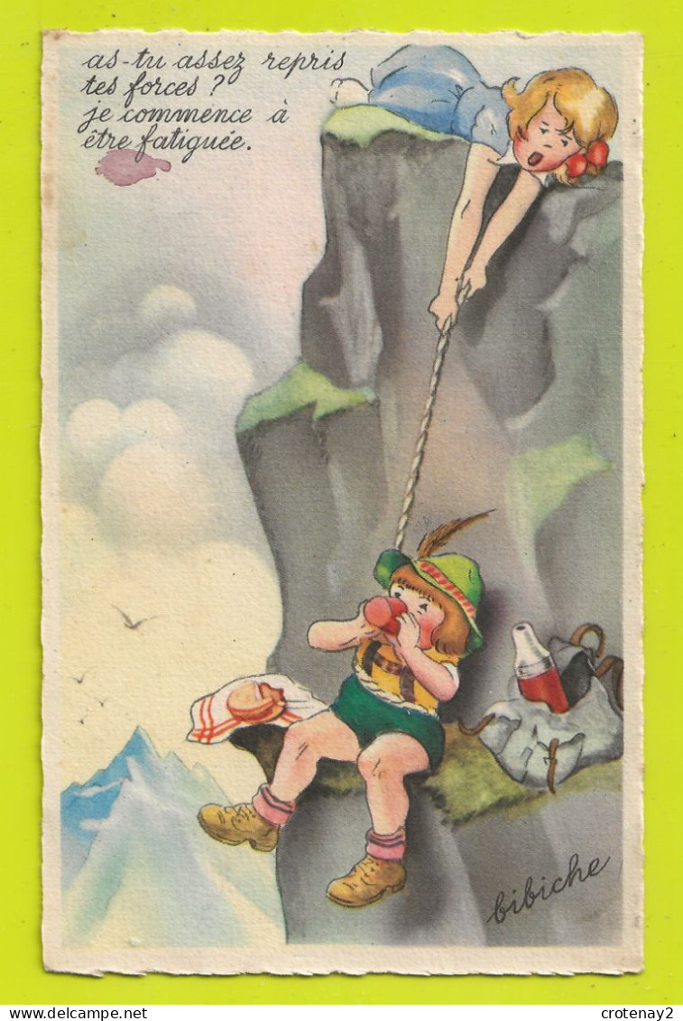 Illustrateur Blanchard BIBICHE N°575 Enfants En Cordée En Montagne Escalade Casse Croûte - Blanchard
