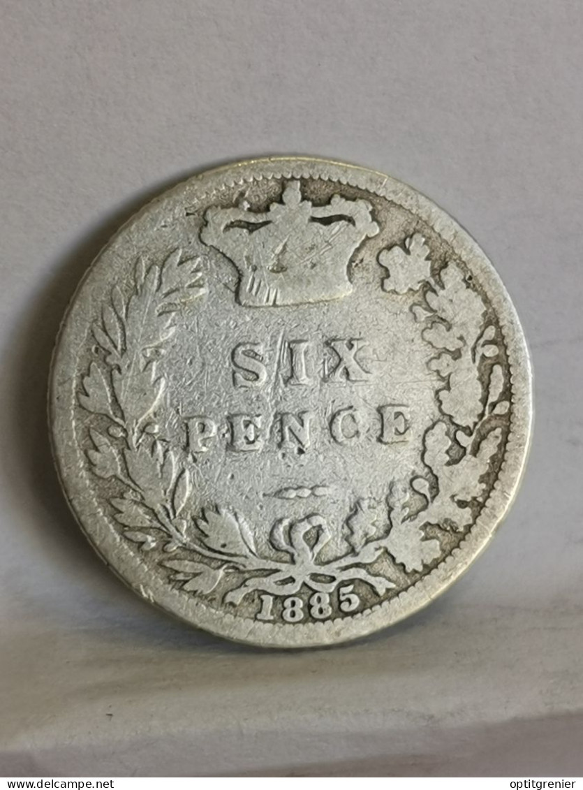 6 PENCE ARGENT 1885 VICTORIA YOUNG HEAD 3ème Type GRANDE BRETAGNE / GREAT BRITAIN SILVER - H. 6 Pence