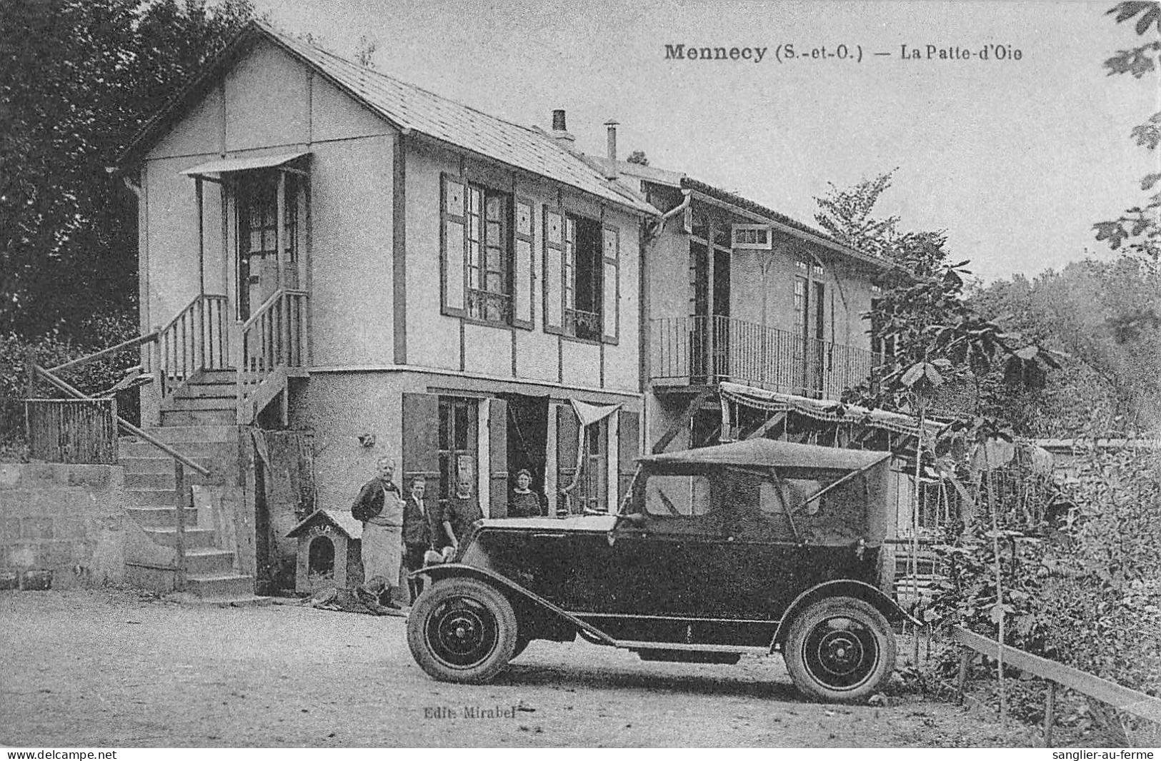 CPA 91 MENNECY / LA PATTE D'OIE / VOITURE - Mennecy