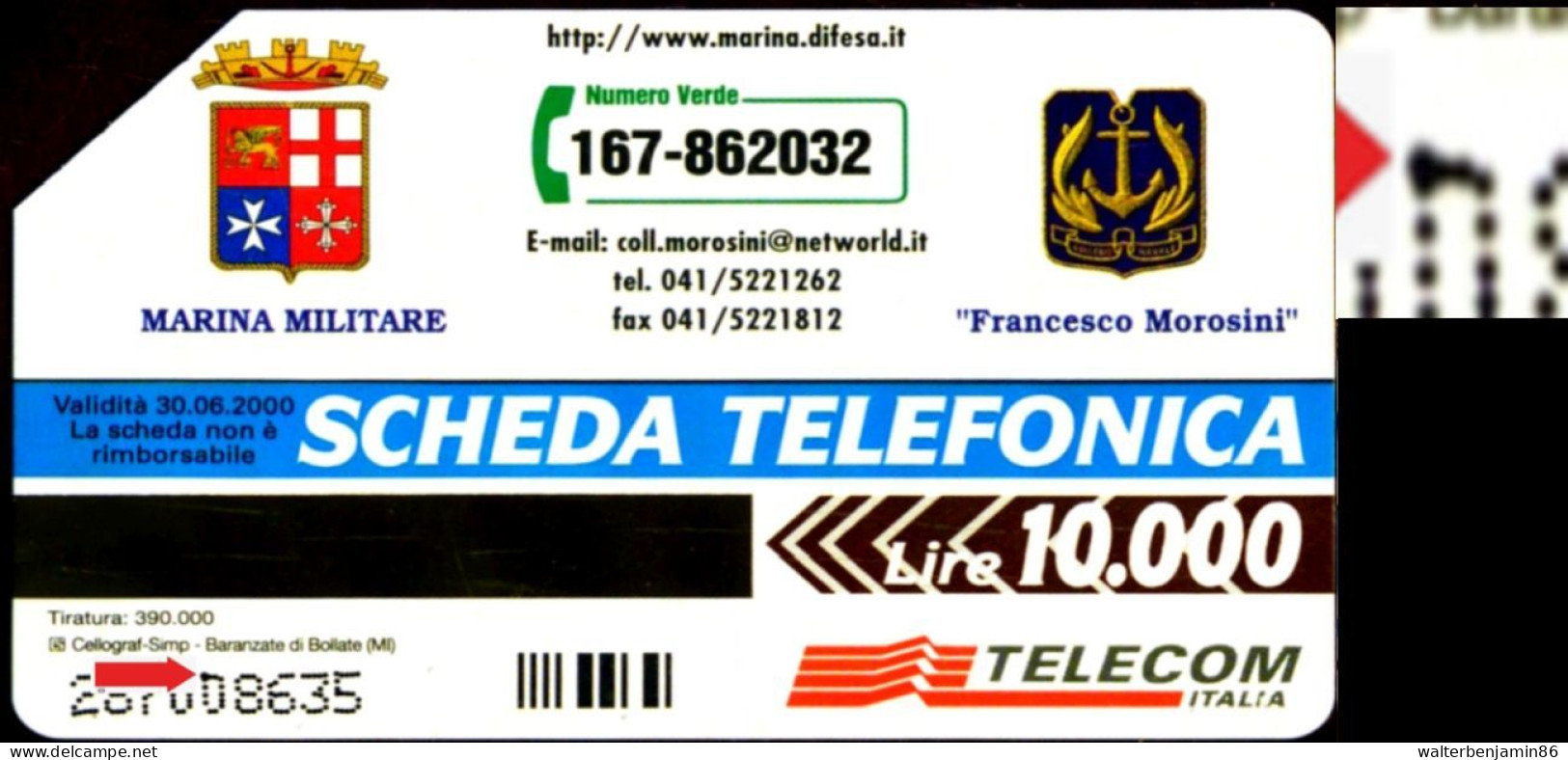 G 810 C&C 2893 SCHEDA TELEFONICA USATA SCUOLA MOROSINI VARIANTE PUNTO SU OCR - [3] Erreurs & Variétées