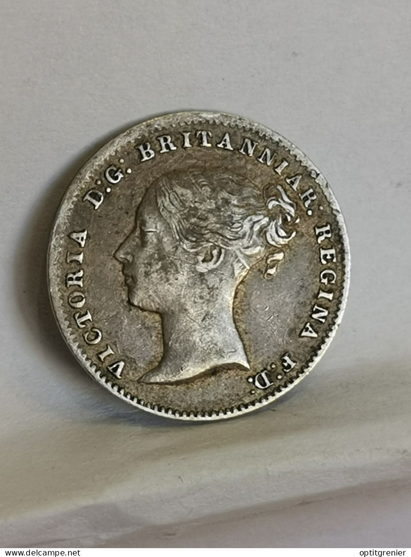 3 PENCE ARGENT 1866 VICTORIA YOUNG HEAD GRANDE BRETAGNE / GREAT BRITAIN SILVER - F. 3 Pence