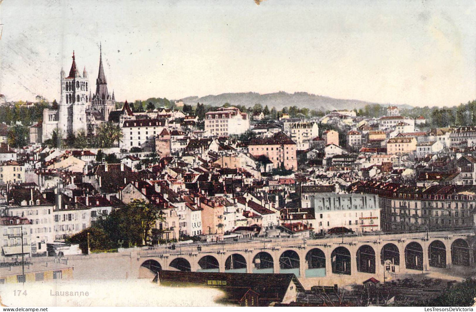 SUISSE - LAUSANNE - Pont - Vue Panoramique Sur La Ville - Carte Postale Ancienne - Pont-la-Ville