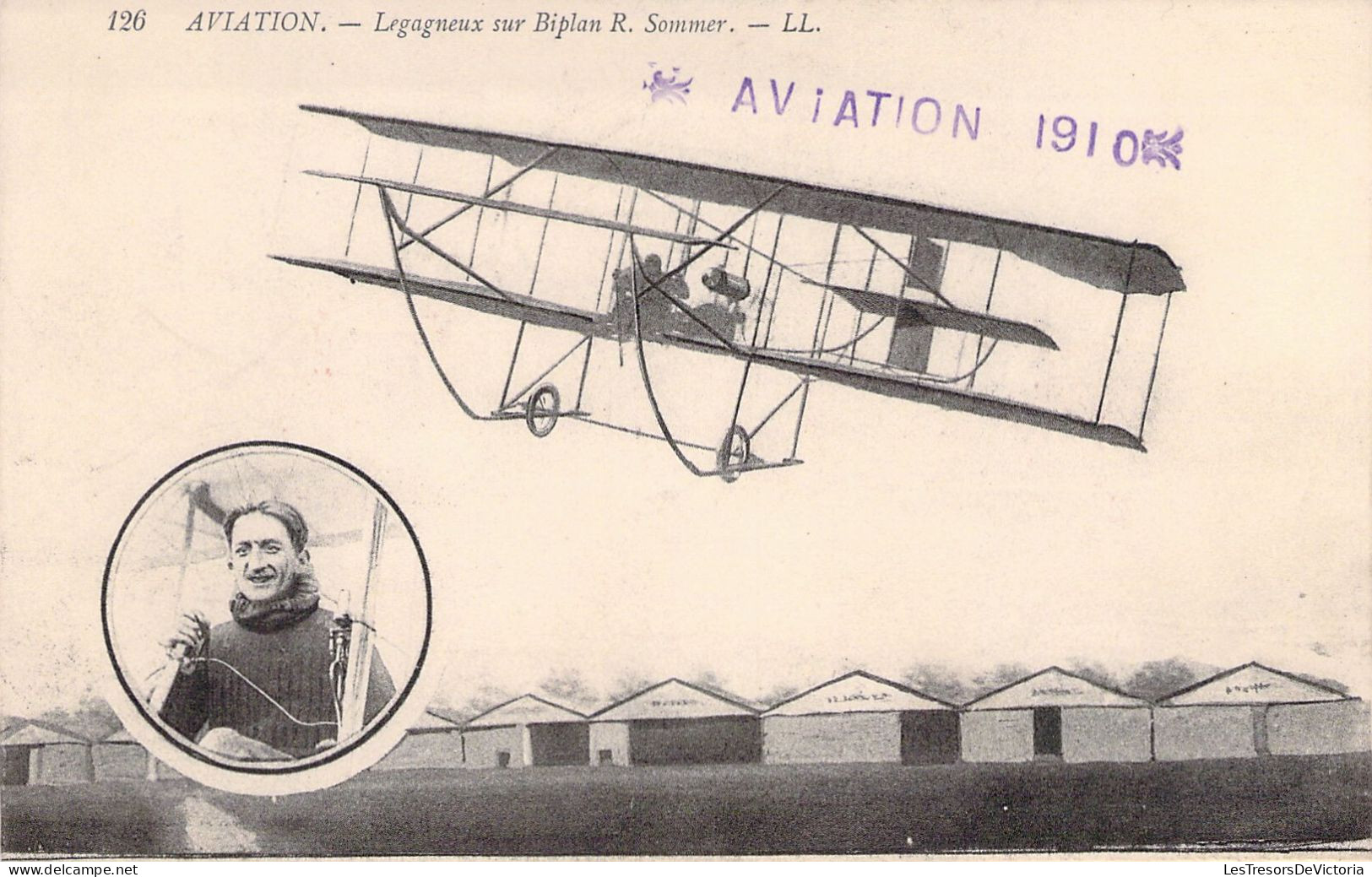 AVIATEUR - LEGAGNEUX Sur Biplan R Sommer - Carte Postale Ancienne - Aviatori