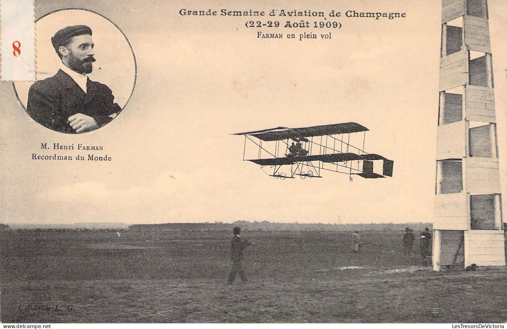 AVIATEUR - Henri FARMAN En Plein Vol - Carte Postale Ancienne - Aviatori