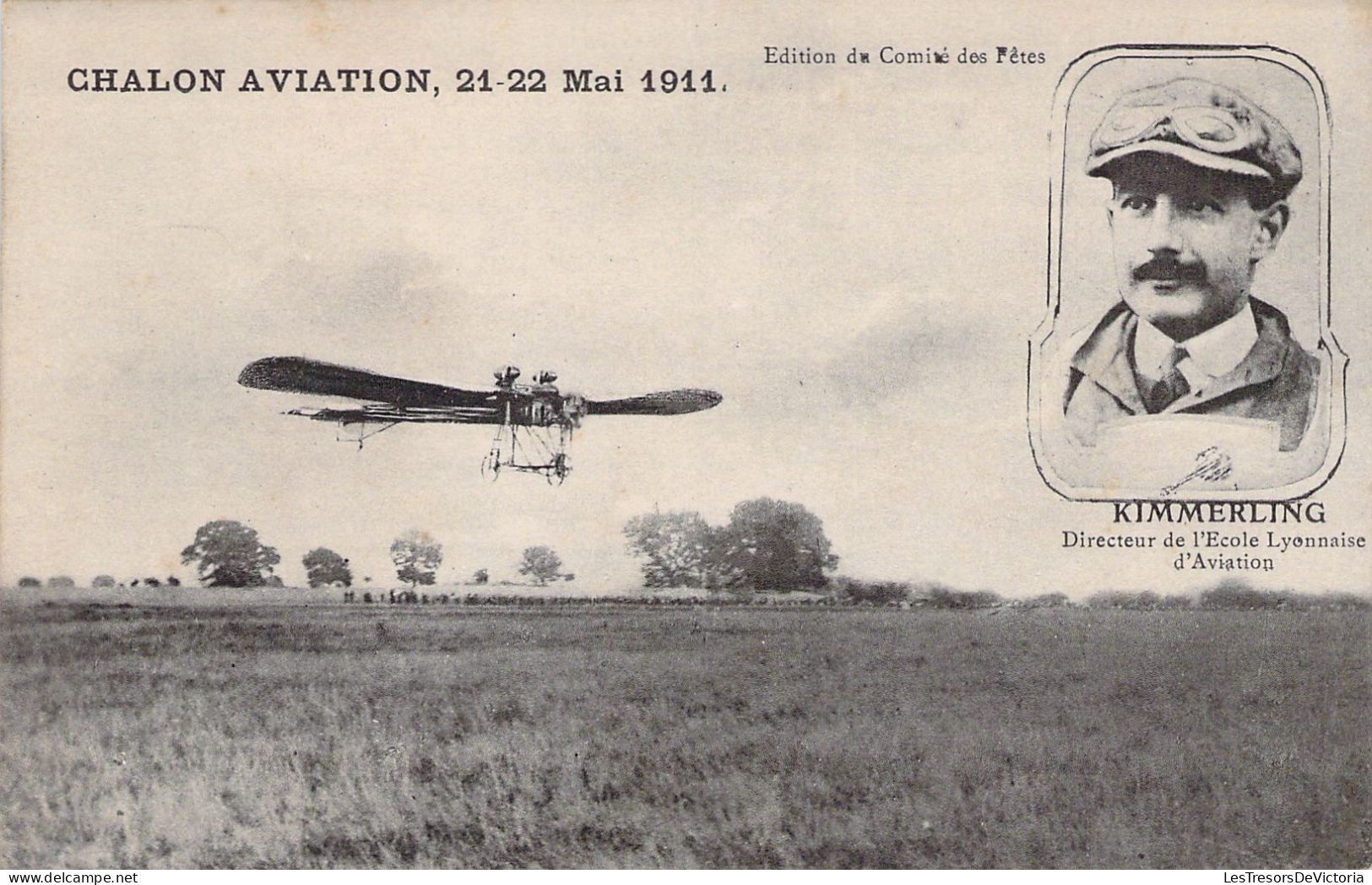AVIATEUR - KIMMERLING - Directeur De L'école Lyonnaise D'Aviation - Carte Postale Ancienne - Aviatori