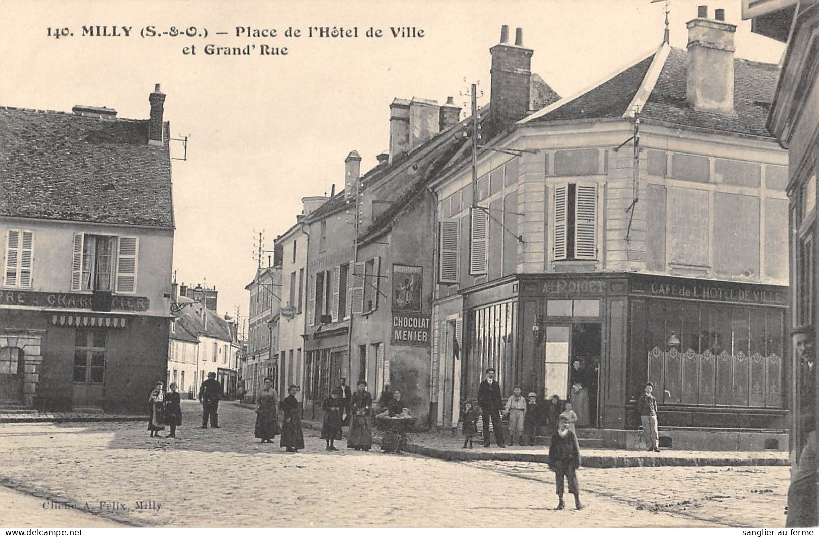 CPA 91 MILLY / PLACE DE L'HOTEL DE VILLE / GRAND RUE - Milly La Foret