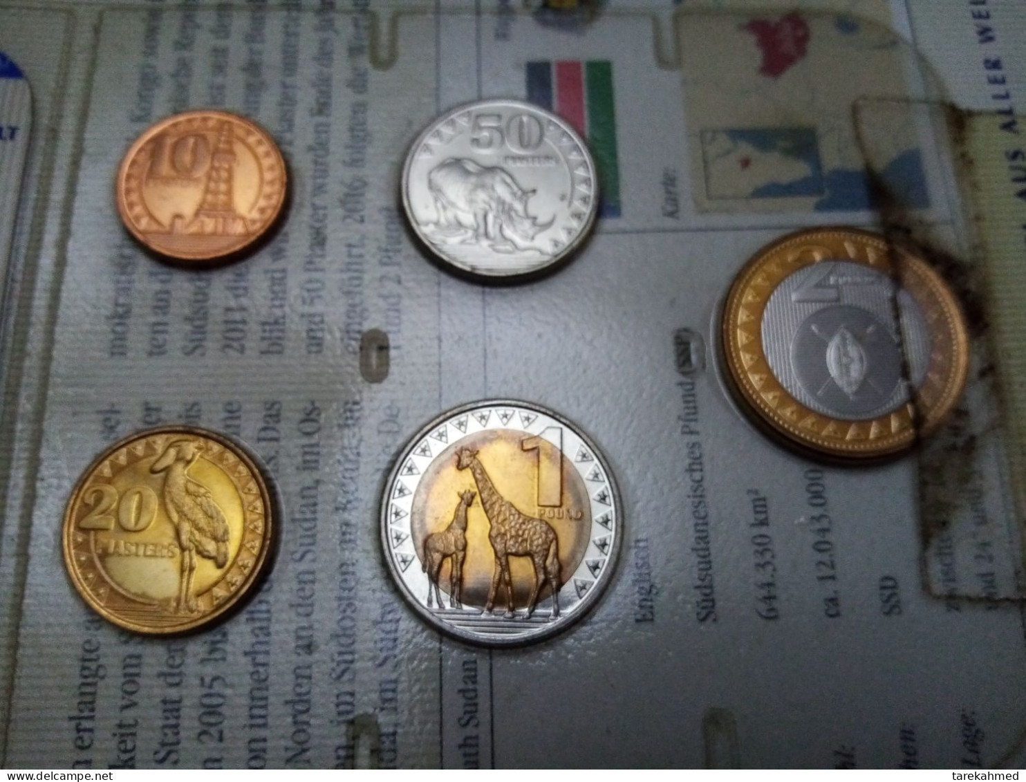 Sudan South - Set Of 5 Coins (10 , 20 , 50 Piastres 1 & 2 Pounds ) 2015 UNC - South Sudan