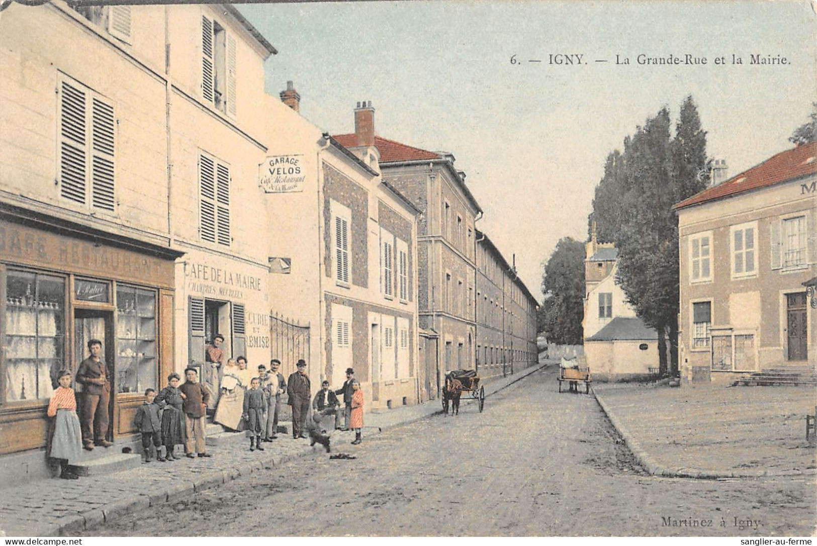 CPA 91 IGNY / LA GRANDE RUE / MAIRIE / CAFE DE LA MAIRIE - Igny