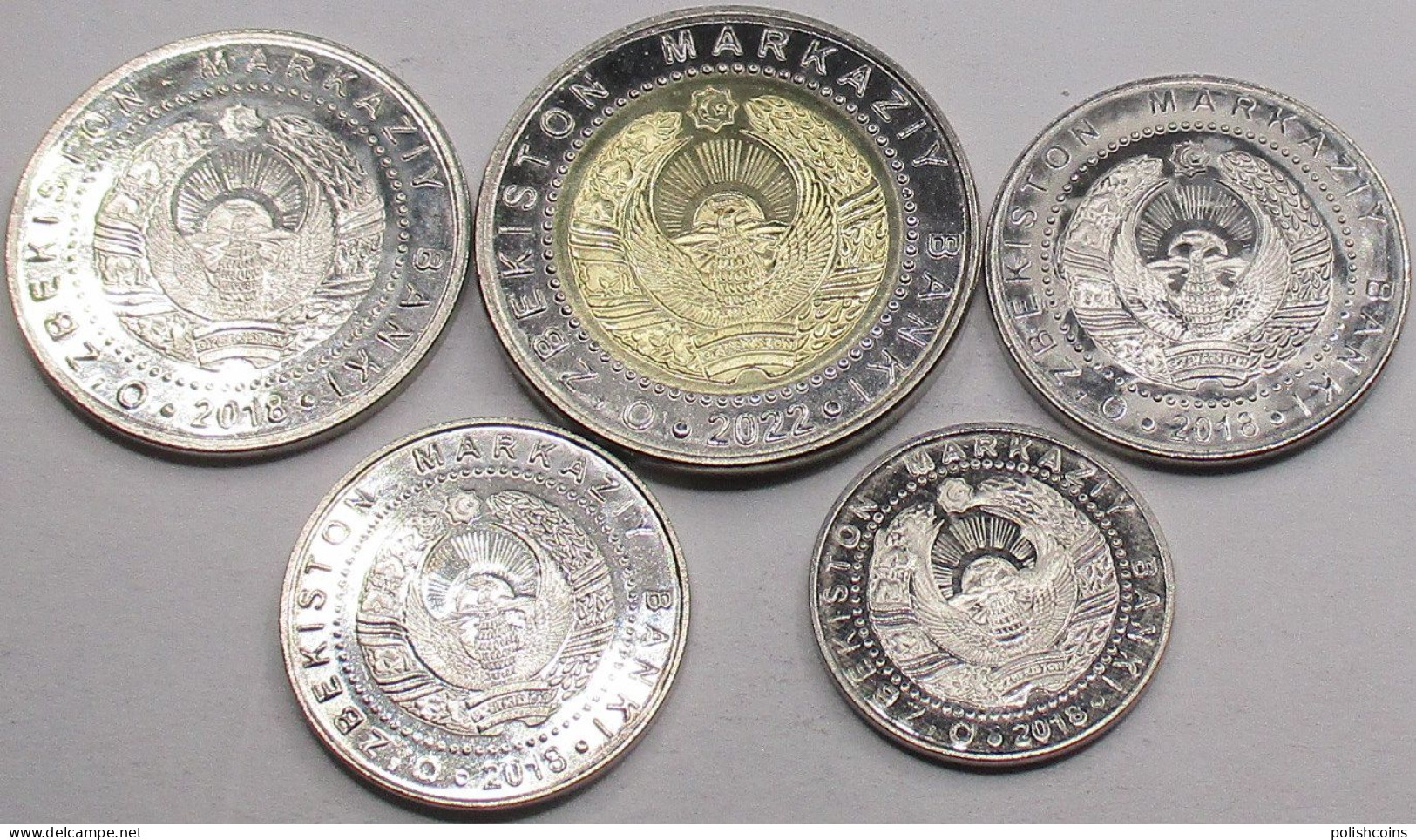 UZBEKISTAN Different Years Set 5 CoinsUNC - Usbekistan