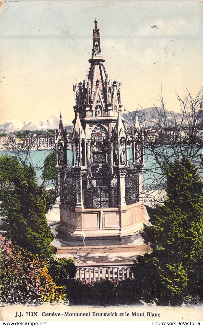 SUISSE - GENEVE - Monument Brunswick Et Le Mont Blanc - Editeur Genève - Carte Postale Ancienne - Genève