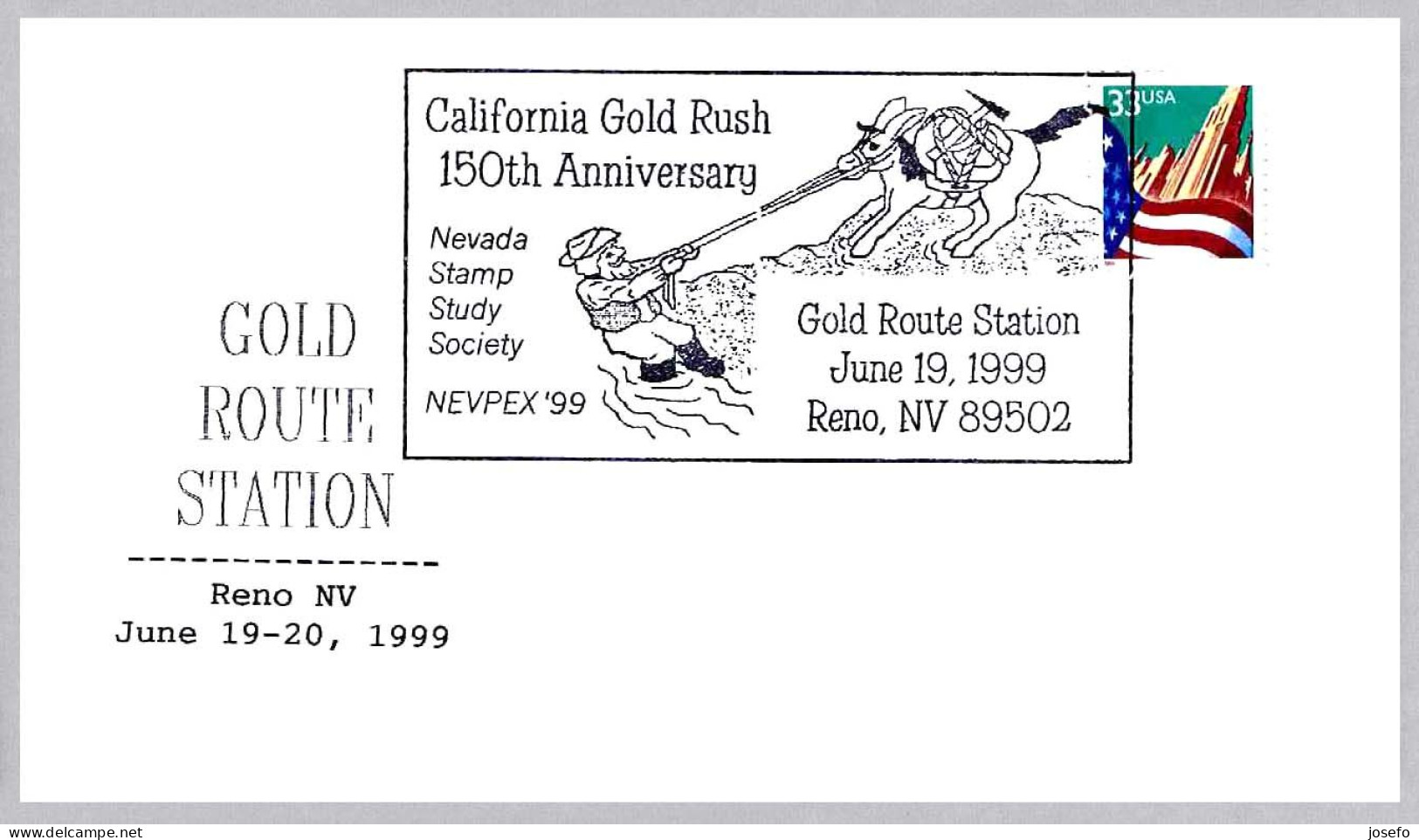 150 Años FIEBRE DEL ORO - 150th Anniv. California Gold Rush. Reno NV 1999 - Minéraux