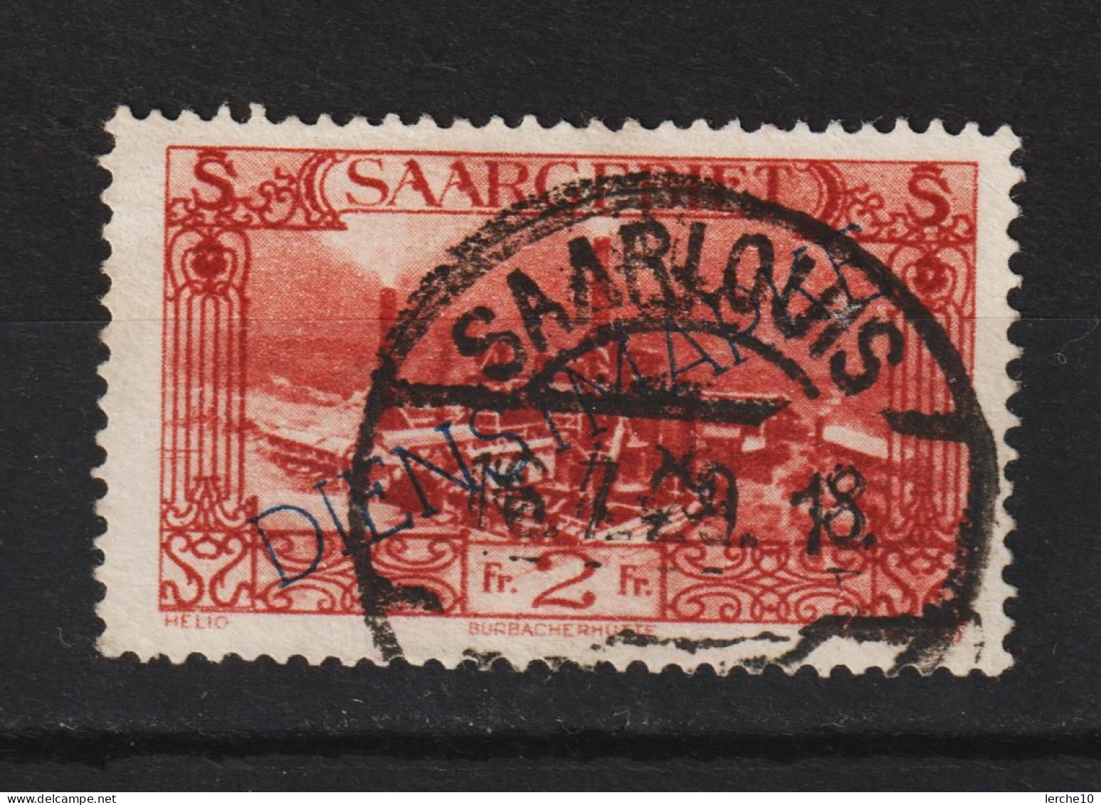 Saar MiNr. D 32 III   Vollstempel  SAARLOUIS (sab12) - Dienstzegels