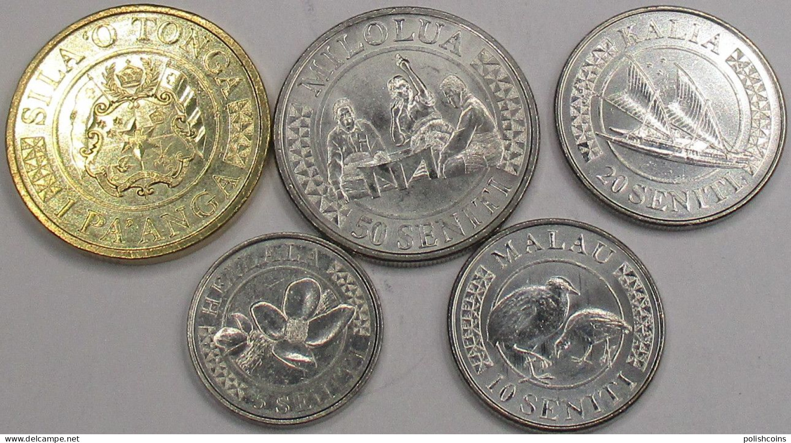TONGA Different Years Set 5 Coins UNC #btran - Tonga