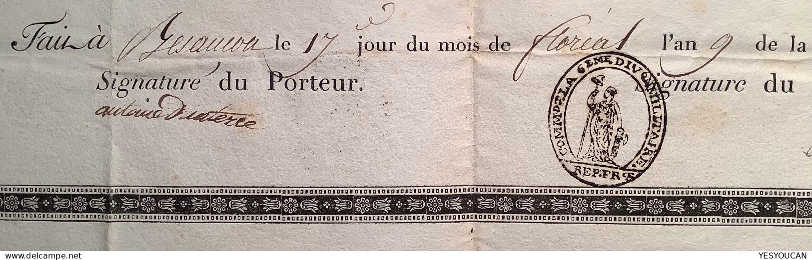 General Philippe Romain Ménard(1750-1810)autographe Congé Définitif Besançon Doubs (France Empire Napoléon  Suisse Armée - Historische Dokumente