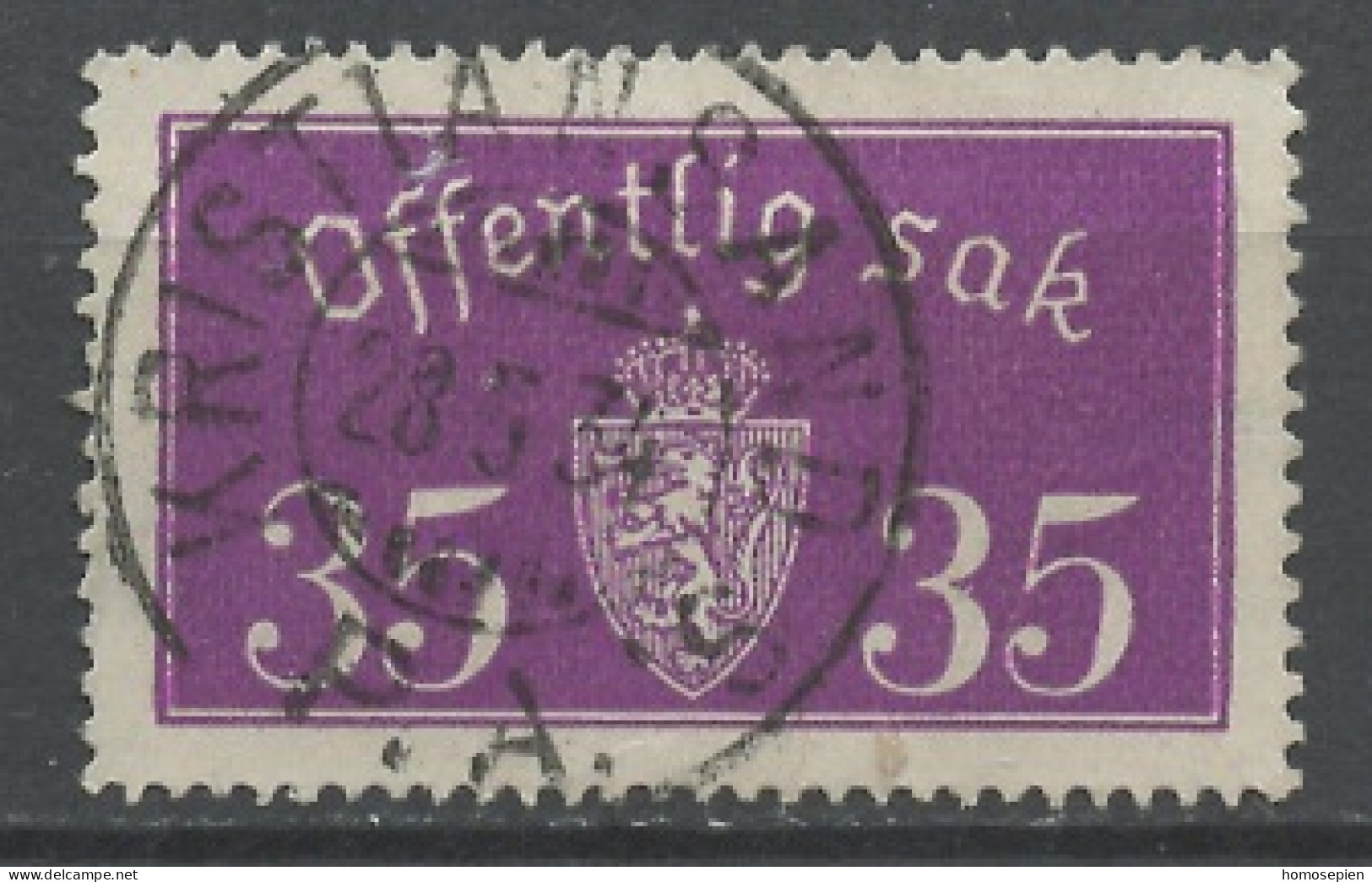 Norvège - Norway - Norwegen Service 1933-37 Y&T N°S17A - Michel N°D17 (o) - 35s  Armoirie - Dienstzegels