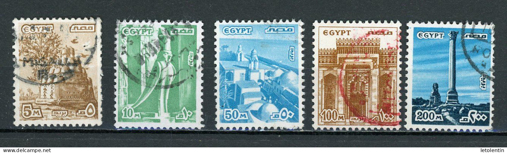 EGYPTE: MONUMENTS - N° Yt 1054+1055+1057+1060+1061 Obli. - Used Stamps