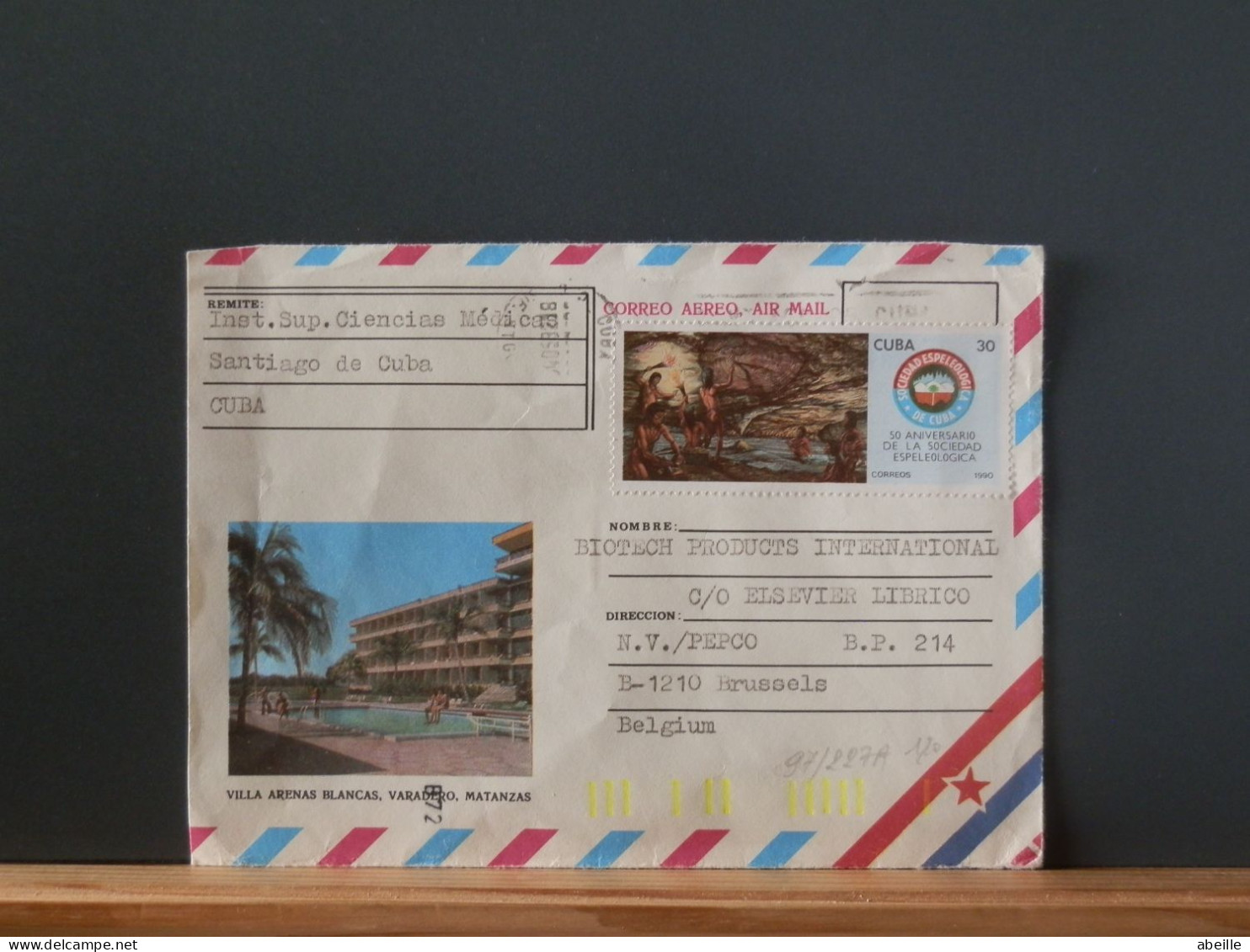 97/227A  LETTRE CUBA  POUR BELG. - Storia Postale