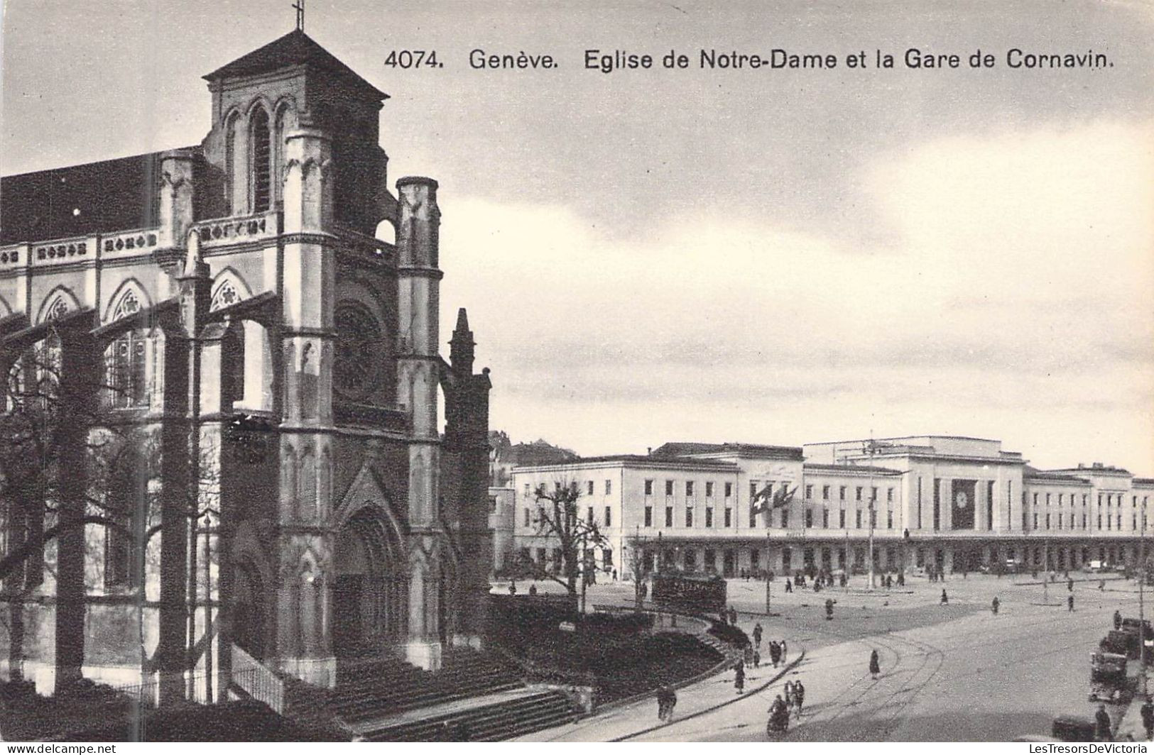 SUISSE - GENEVE - Eglise De Notre Dame Et La Gare De Cornavin - Edition Jaeger - Genève - Carte Postale Ancienne - Genève