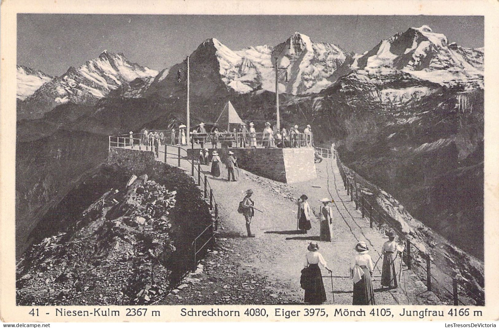 SUISSE - Niesen Kulm - Schreckhorn - Eiger - Mönch - Jungfrau - Carte Postale Ancienne - Mon