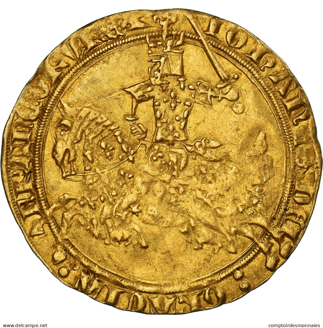 Monnaie, France, Jean II Le Bon, Franc à Cheval, 1350-1364, TB+, Or - 1350-1364 Jean II Le Bon