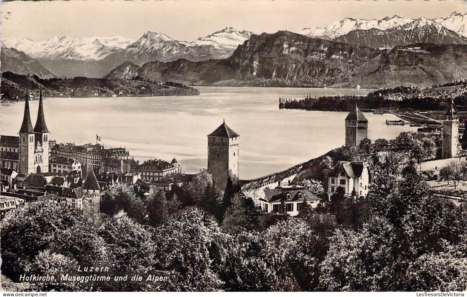 SUISSE - LUZERN - Hofkirche - Museggtürme Und Die Alpen - Carte Postale Ancienne - Lucerne