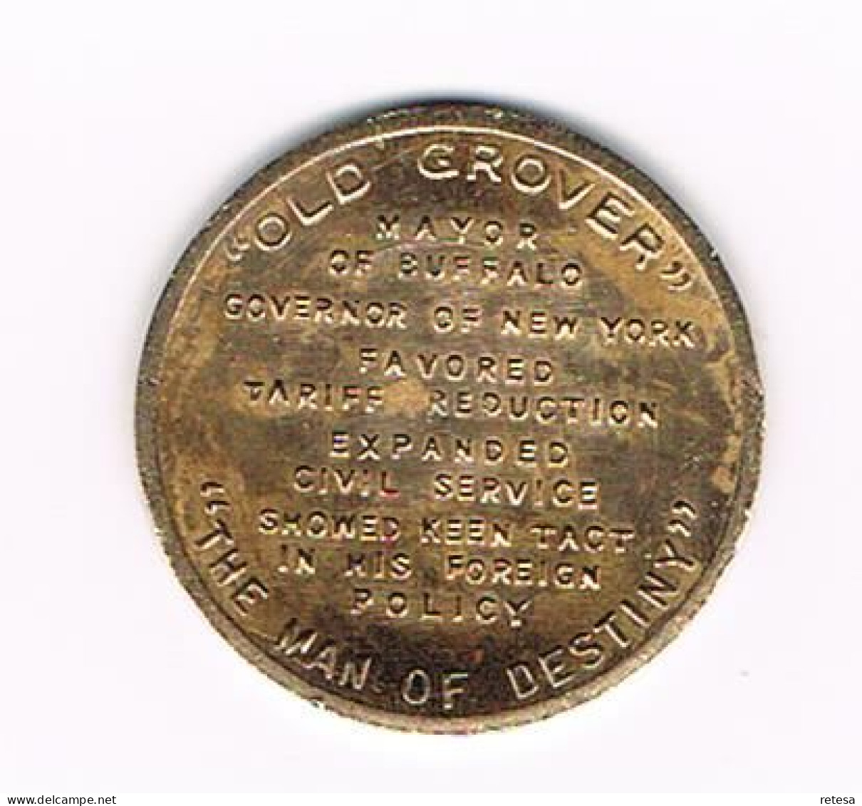 # PENNING  GROVER CLEVELAND 24 TH  PRESIDENT  U.S.A. - Pièces écrasées (Elongated Coins)