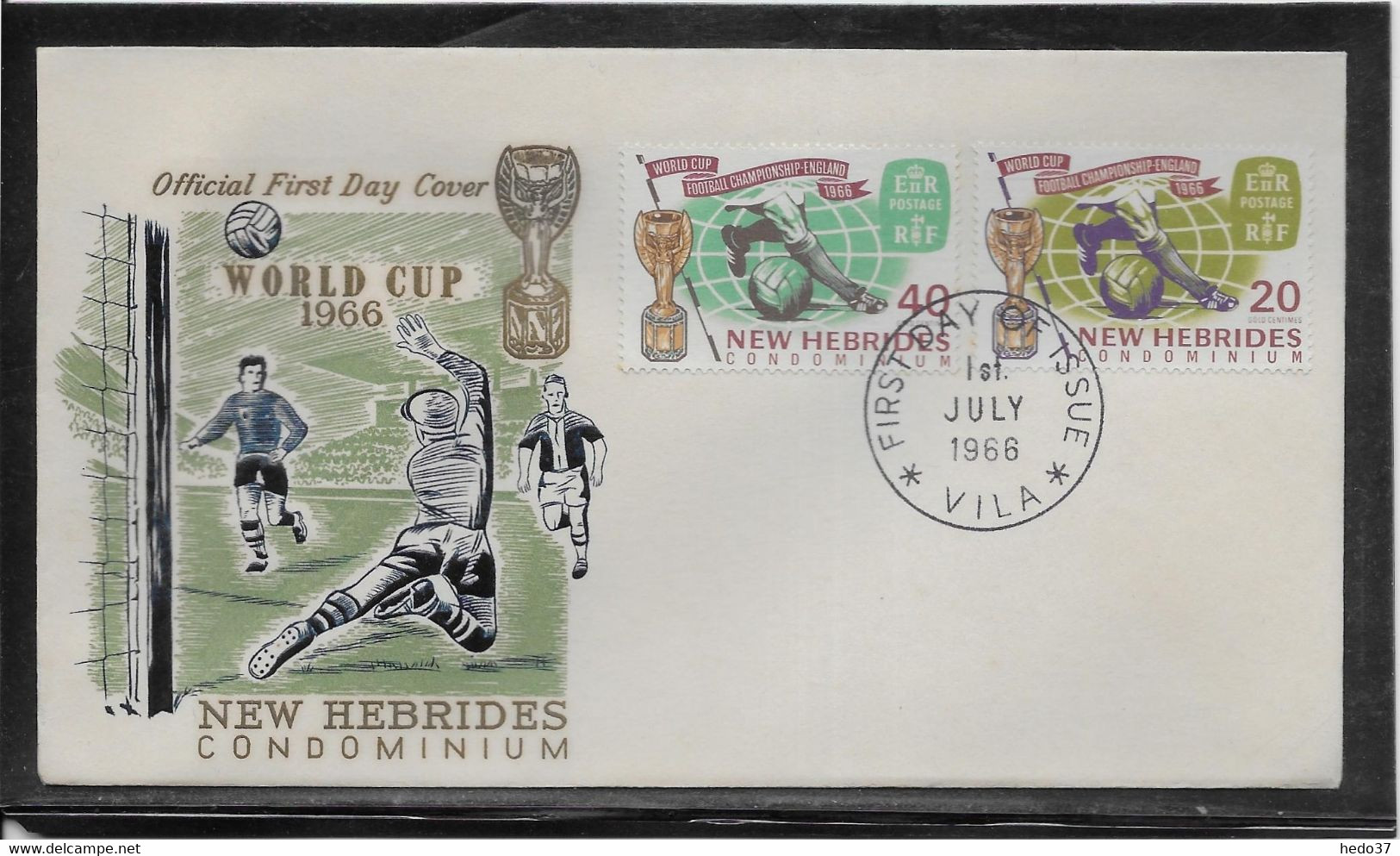 Nouvelles Hébrides - Enveloppe 1er Jour - FDC - Football 1966 - TB - FDC