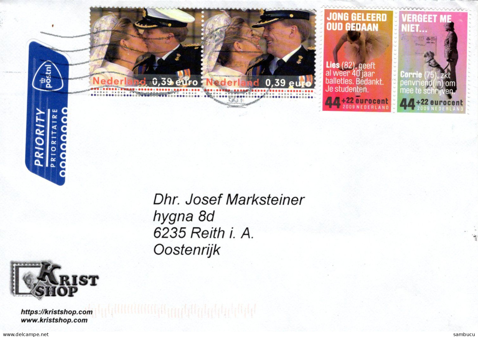 Auslands - Brief Von Zwolle Mit 176 Cent Schöne Mischfrankatur Königspaar 2023 - Cartas & Documentos