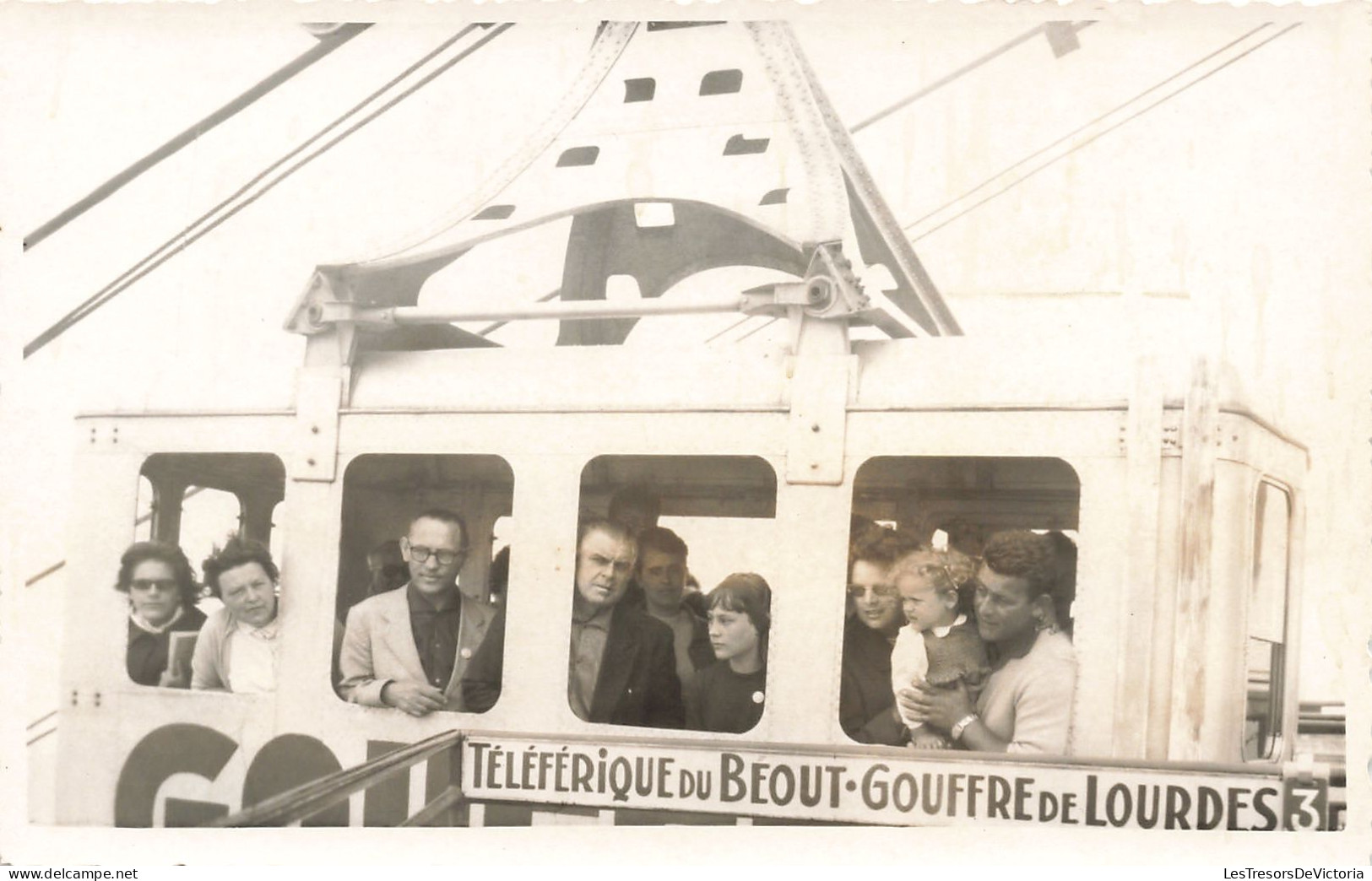 Carte Photo - Téléphérique Du Beout Gouffre De Lourdes - 27/7/62 - M. Vandenbranden - Carte Postale Ancienne - Fotografia