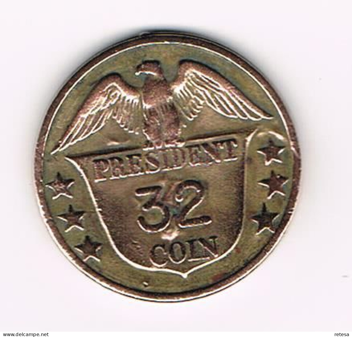 # PENNING  FRANKLIN D.ROOSEVELT 1933 - 1945  PRESIDENT 32 COIN - Souvenirmunten (elongated Coins)