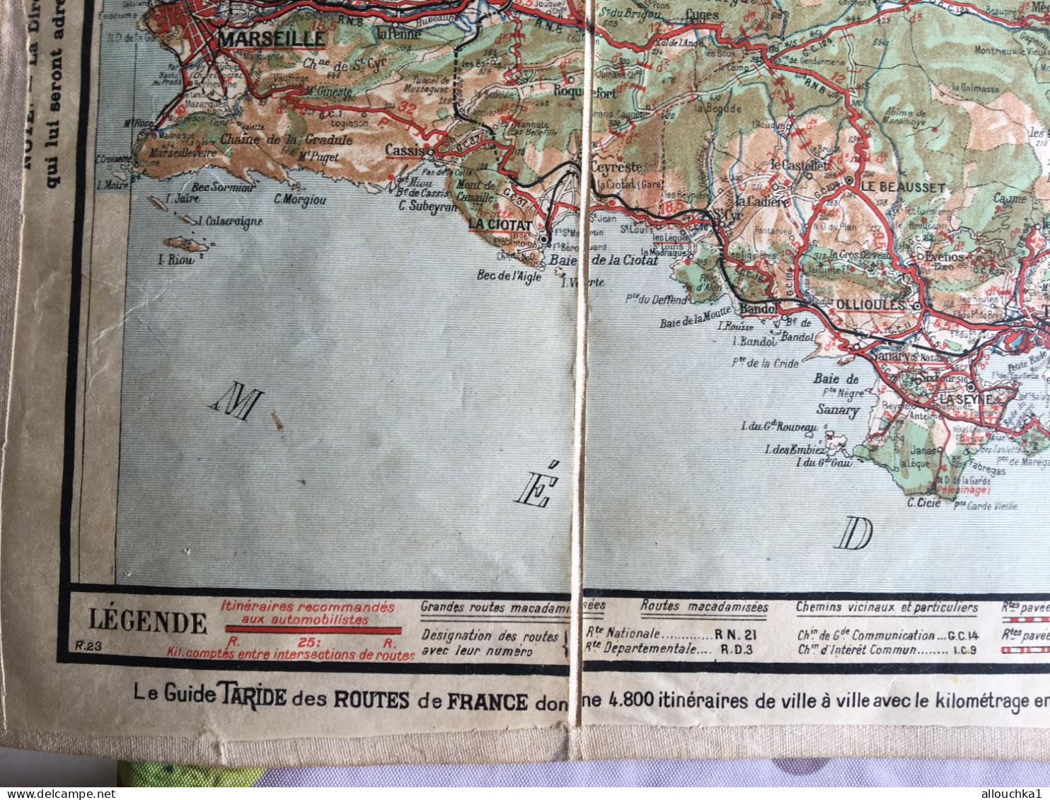 Carte Routière Taride n°17 Provence Basses alpes de collectif format broché - Livre  entoilé 1925 ?