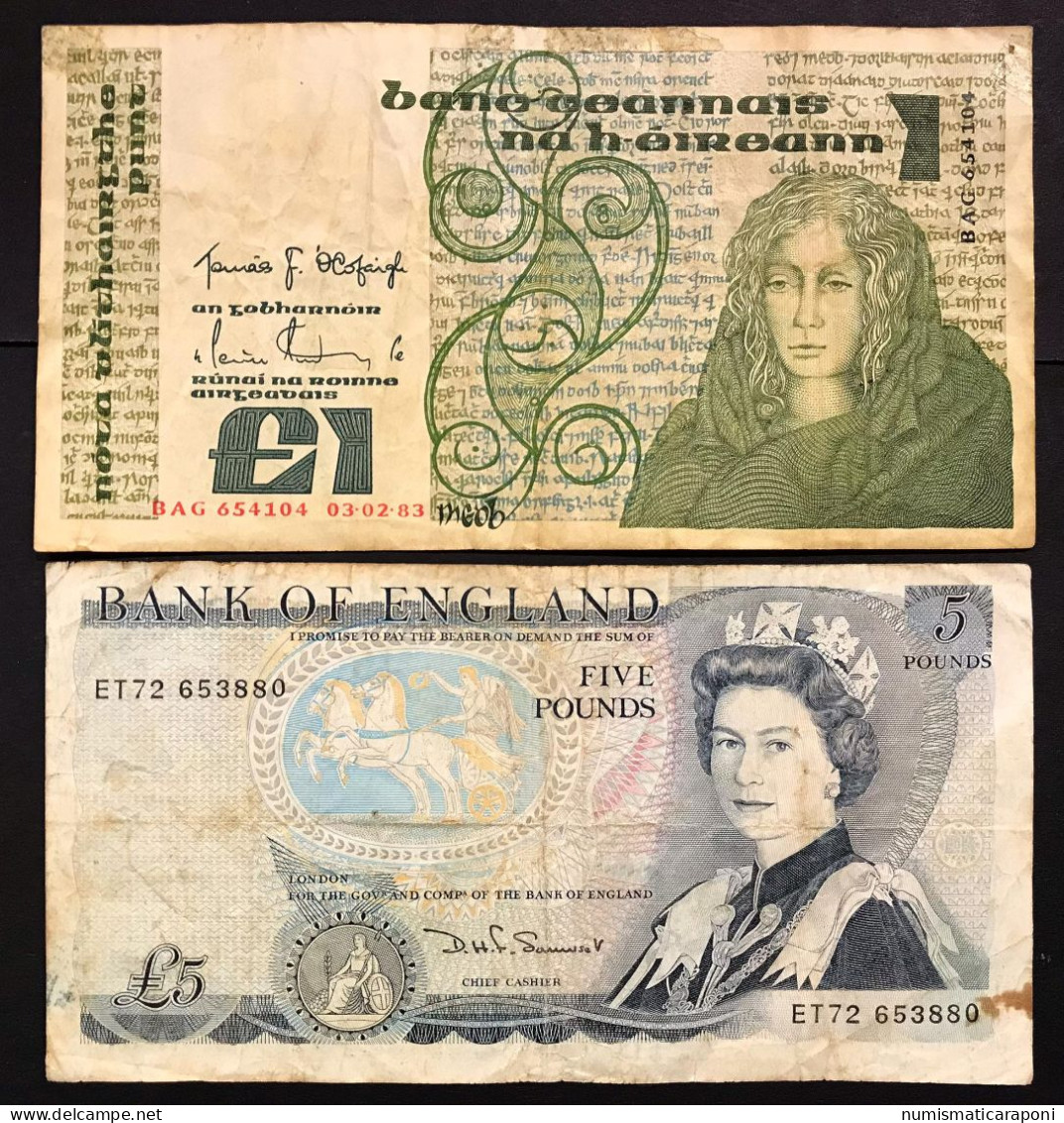 GRAN BRETAGNA Great Britain 5 Pound + Irlanda Eire 1 Pound 1983   LOTTO 2838 - 5 Pounds