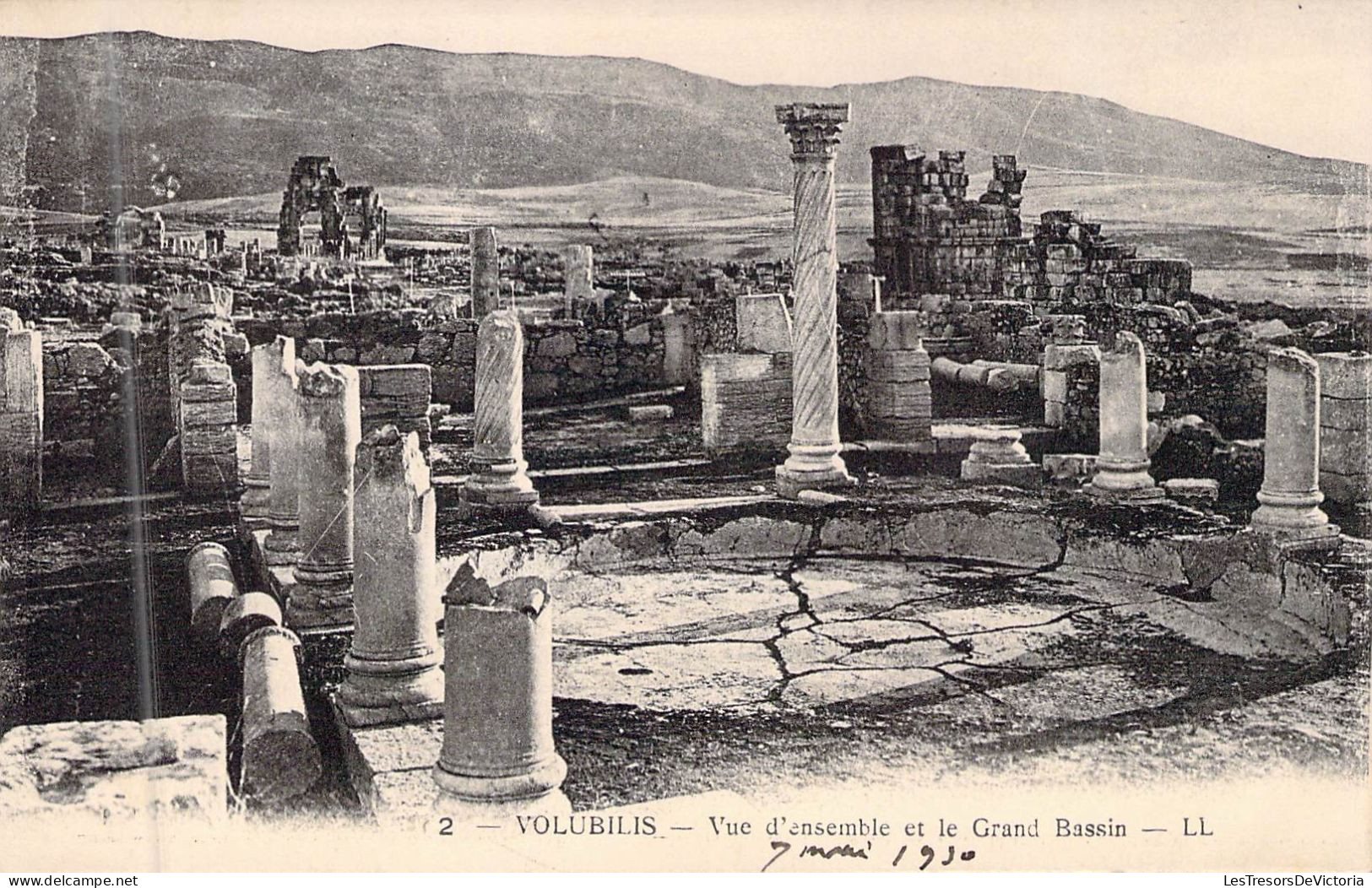 MAROC - VOLUBILIS - Vue D'ensemble Et Le Grand Bassin - LL - Carte Postale Ancienne - Altri & Non Classificati