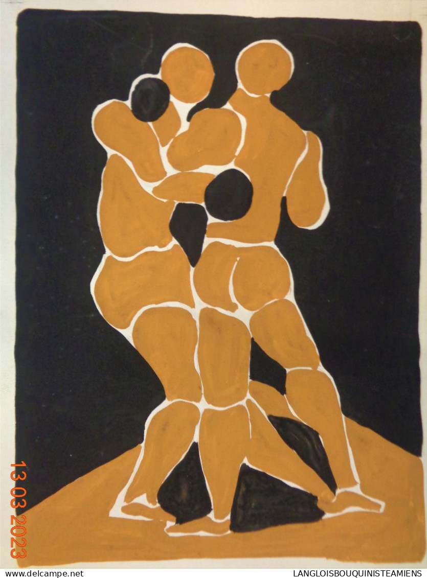 Personnage Post-cubiste .gouache Sur Papier.(Tesson) 320 X 240 Mm. - Gouaches