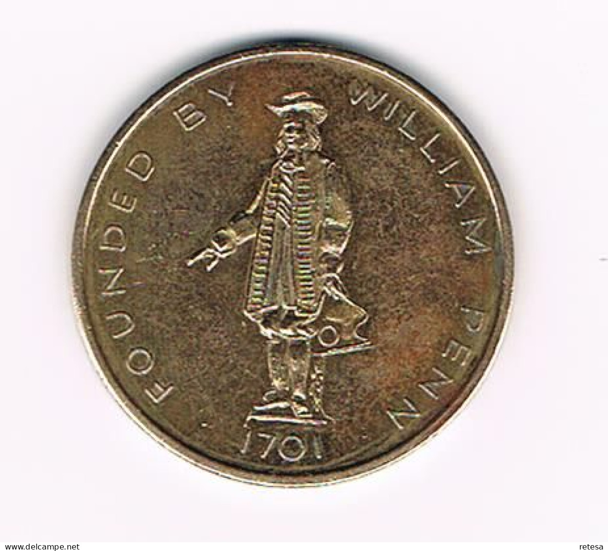 # FOUNDED BY WILLIAM PENN 1701 - SEAL OF THE CITY OF PHILADELPHIA - Pièces écrasées (Elongated Coins)