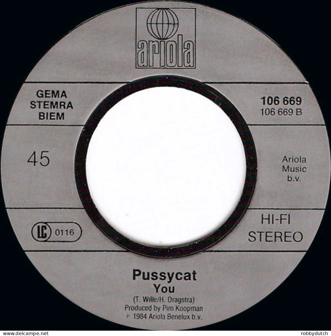 * 7" * PUSSYCAT _ LIGHT OF A GIPSY (Europe 1984) - Country Y Folk