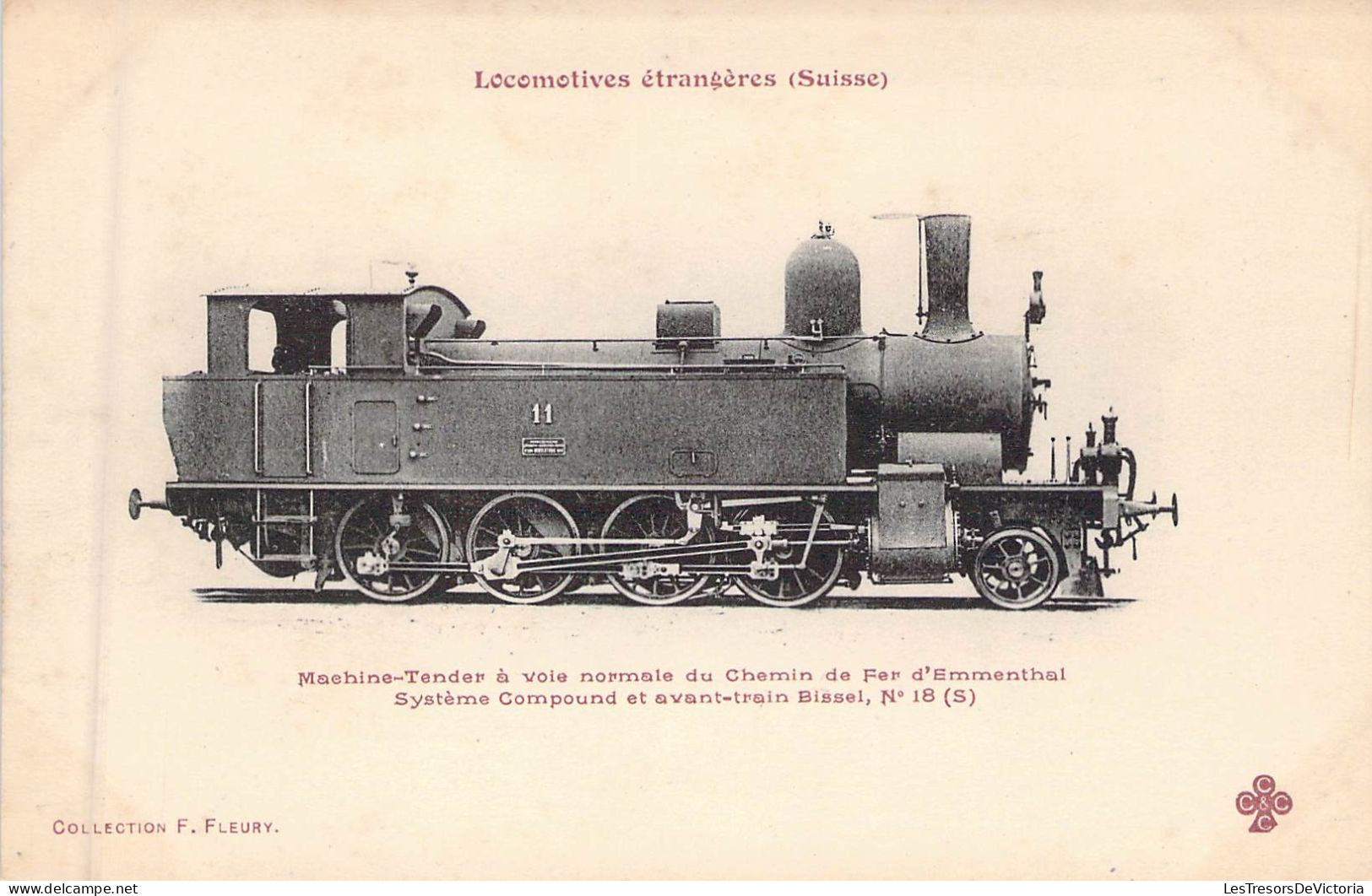 TRAINS - Locomotives étrangères (suisse) - Machine Tender à Voie Normale Du Chemin De Fer....  - Carte Postale Ancienne - Eisenbahnen