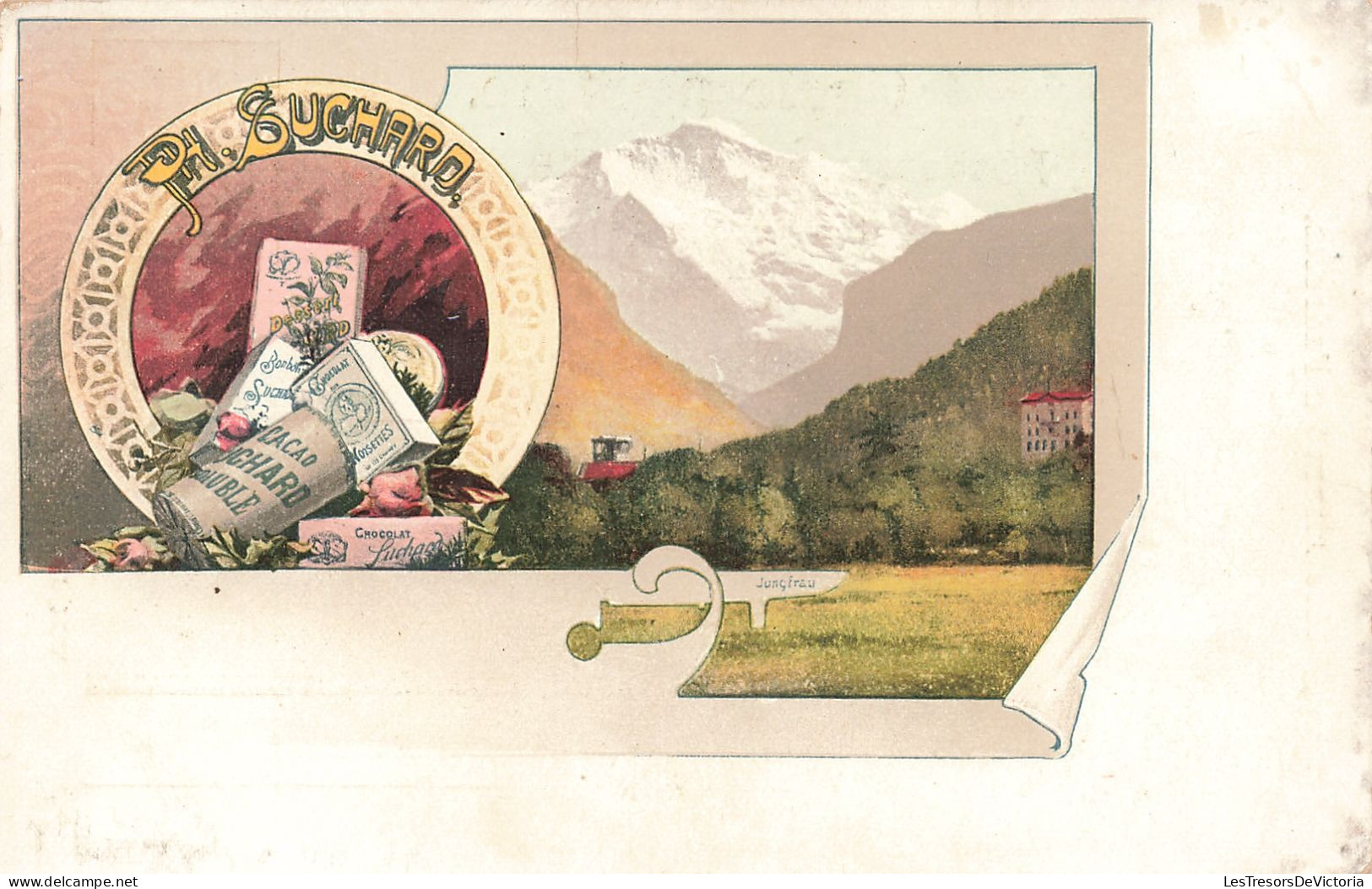 Publicité - Ph. Suchard - Cacao Suchard  - Illustrateur - Jungfrau  - Carte Postale Ancienne - Advertising