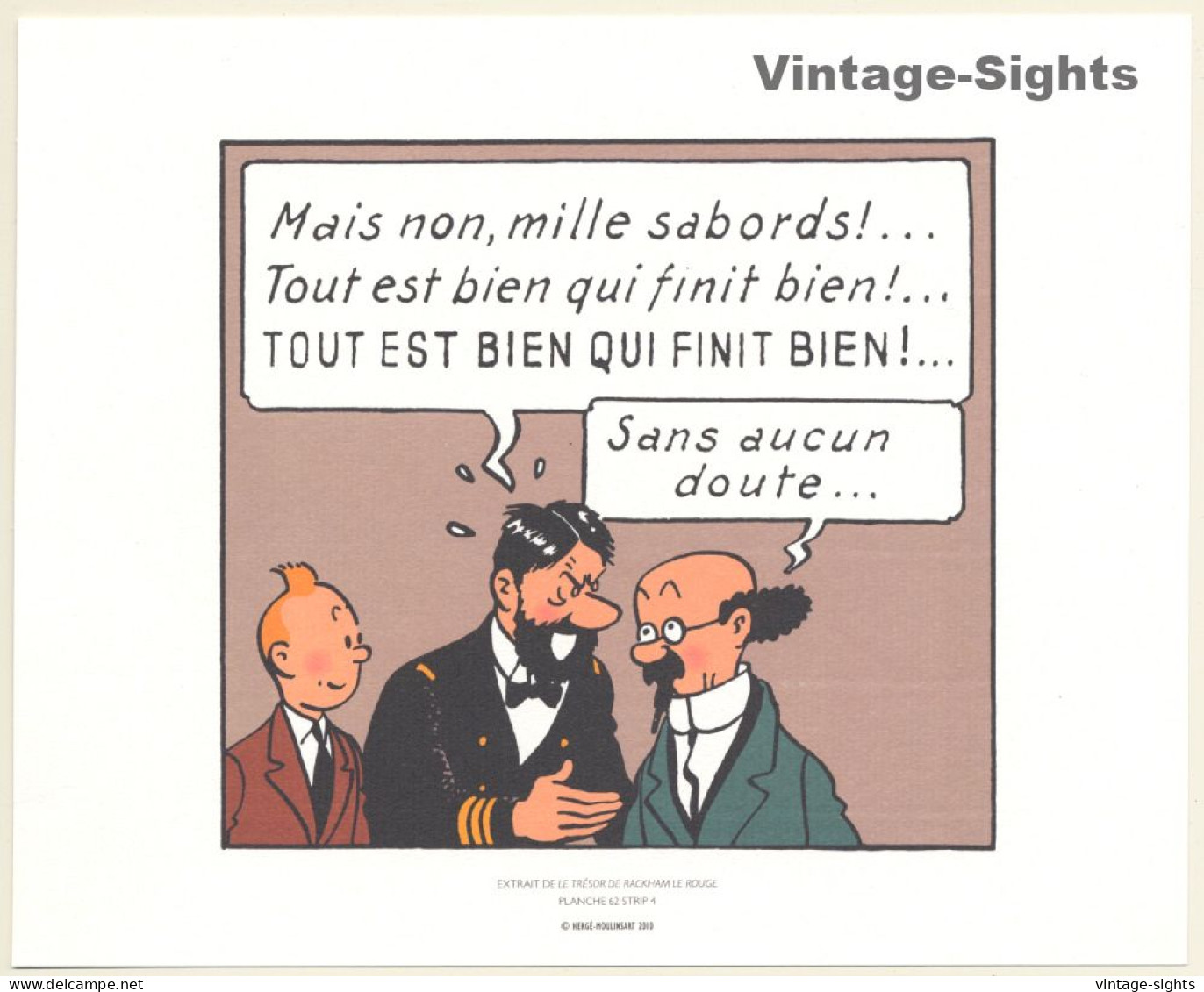 Tintin: Extrait De Le Trésor De Rackham Le Rouge *3 (Lithography Hergé Moulinsart 2010) - Serigraphies & Lithographies