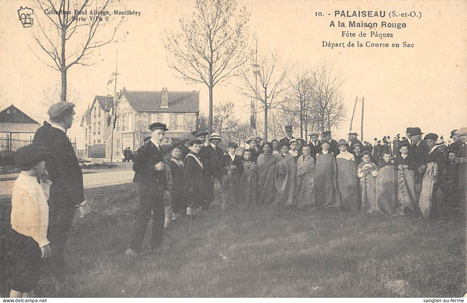 CPA 91 PALAISEAU / A LA MAISON ROUGE / FETE DE PAQUES / DEPART DE LA COURSE EN SAC / Cpa Rare - Palaiseau