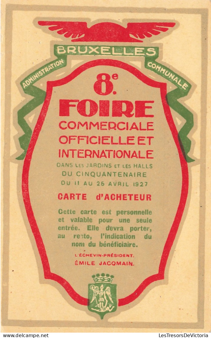 Publicité - 8e Foire Commerciale Officielle Et Internationale - Carte D'acheteur  - Carte Postale Ancienne - Advertising