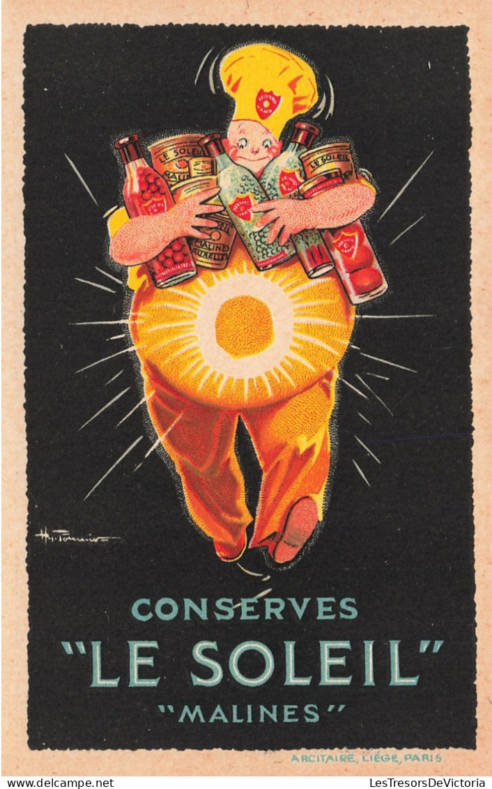Publicité - Conserves Le Soleil Malines - Arcitaire - Carte Postale Ancienne - Advertising