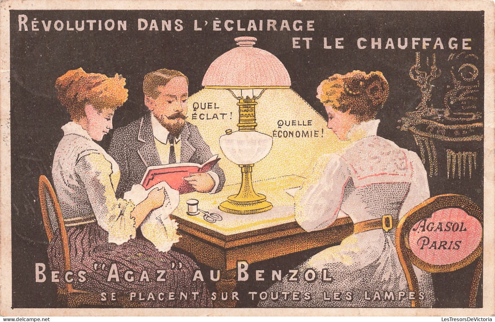 Publicité - Becs Agaz Au Benzol - Agasol Paris - Révolution Dans L'éclairage Et Le Chauffage - Carte Postale Ancienne - Advertising