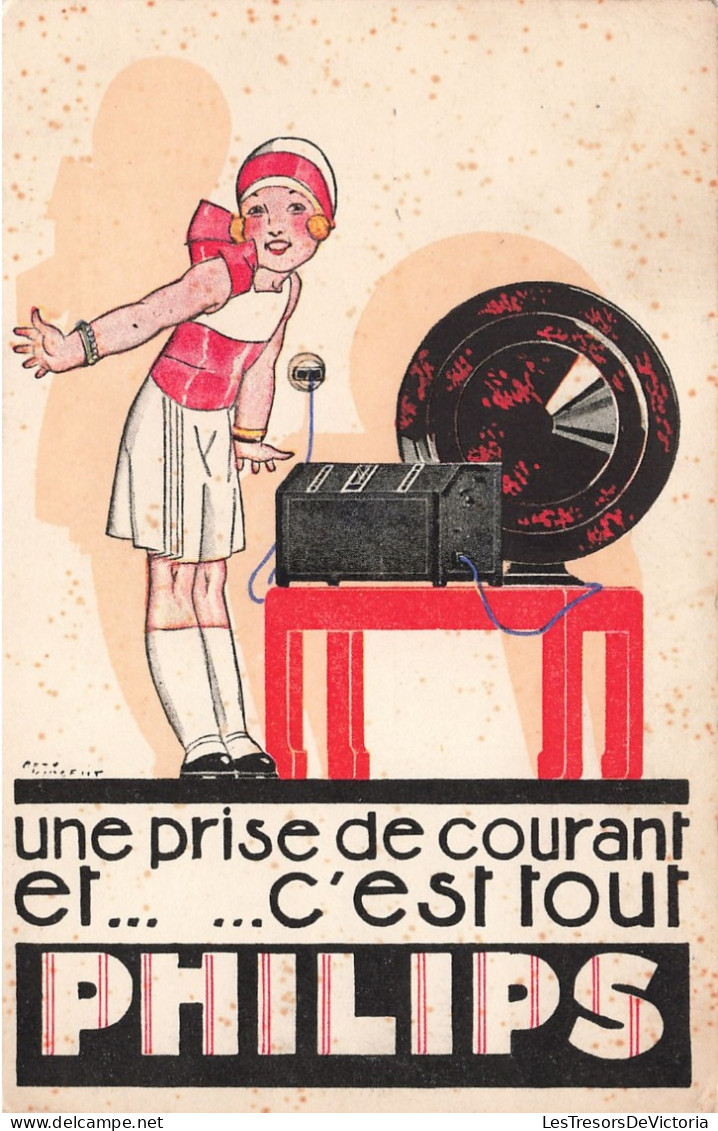 Publicité - Une Prise De Courant Et C'est Tout - Philips  - Carte Postale Ancienne - Advertising