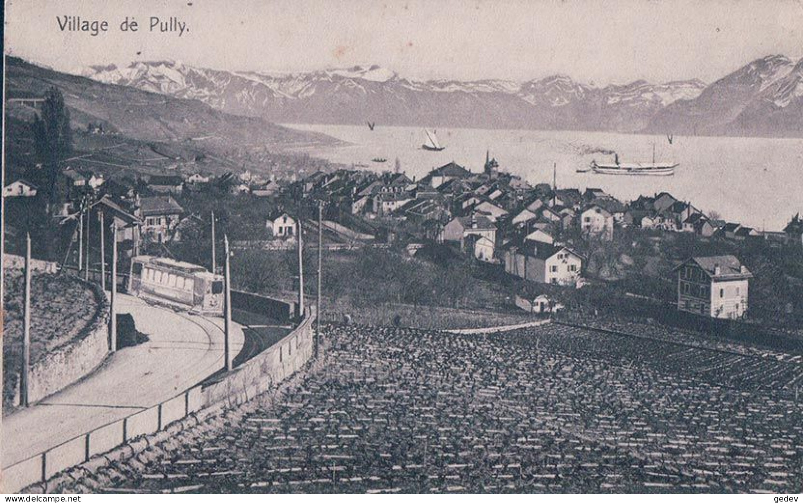 Pully VD, Village Et Tram (5.7.1909) - Pully