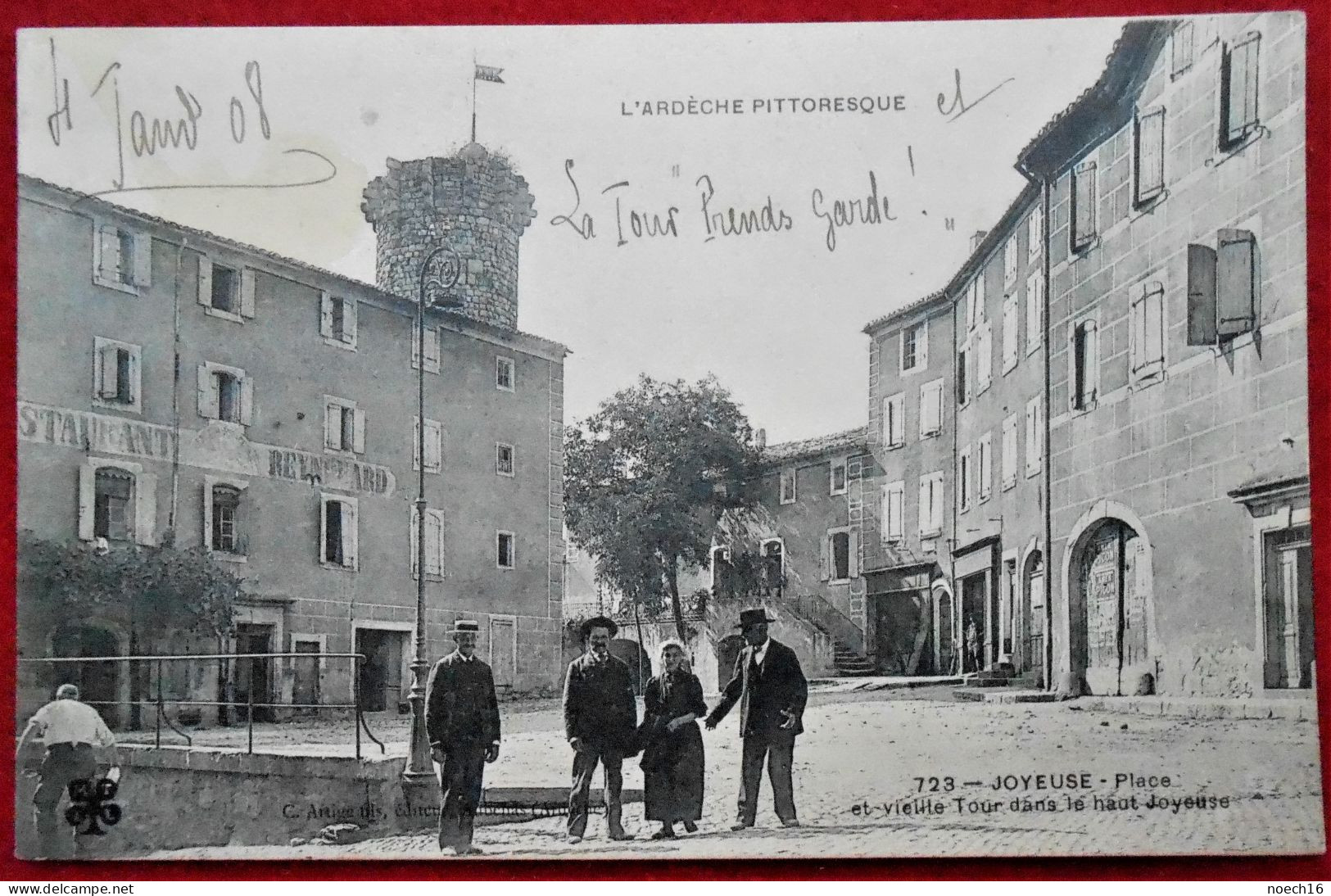 CPA 1908 Joyeuse - Place Et Vieille Tour Dans Le Haut Joyeuse (07 France) - Joyeuse