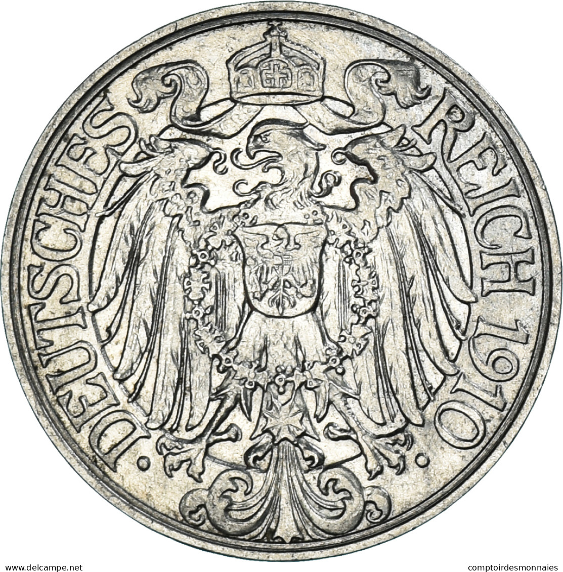 Monnaie, Empire Allemand, Wilhelm II, 25 Pfennig, 1910, Berlin, TTB+, Nickel - 25 Pfennig