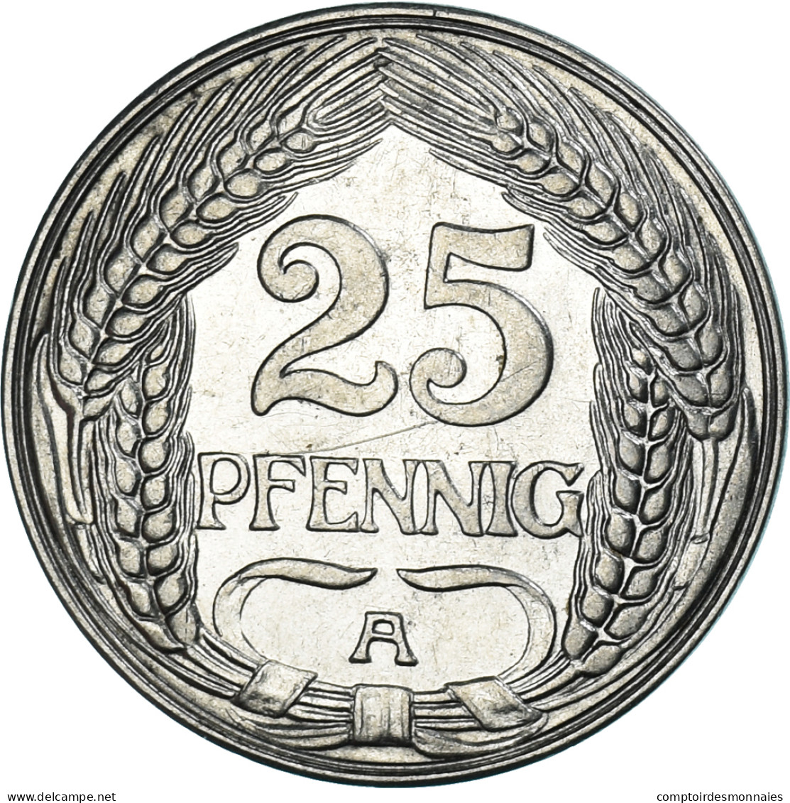 Monnaie, Empire Allemand, Wilhelm II, 25 Pfennig, 1910, Berlin, TTB+, Nickel - 25 Pfennig